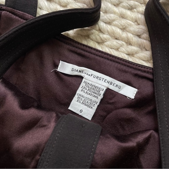 Diane Von Furstenberg Elenie Brown Suiting Midi Dress - Picture 3 of 5